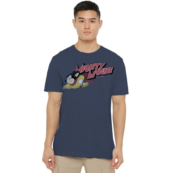 Mighty Mouse Unisex Vuxen Mighty Retro T-Shirt XL Marinblå Navy XL