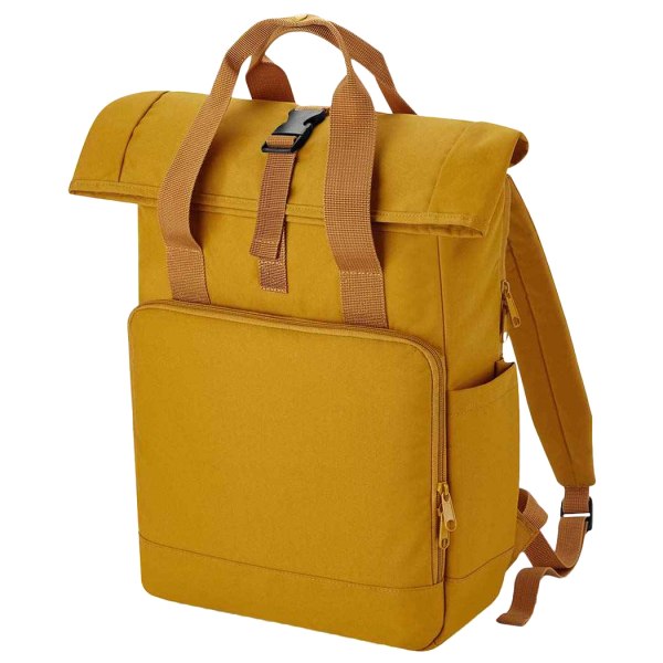 Bagbase Roll Top Återvunnen Twin Handle Laptop Ryggsäck One Size Mustard Yellow One Size