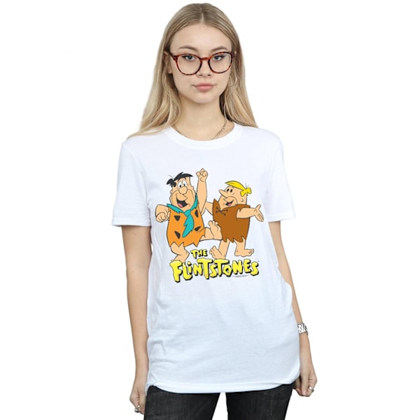 The Flintstones Dam/Damer Fred Och Barney Bomull Boyfriend White 3XL