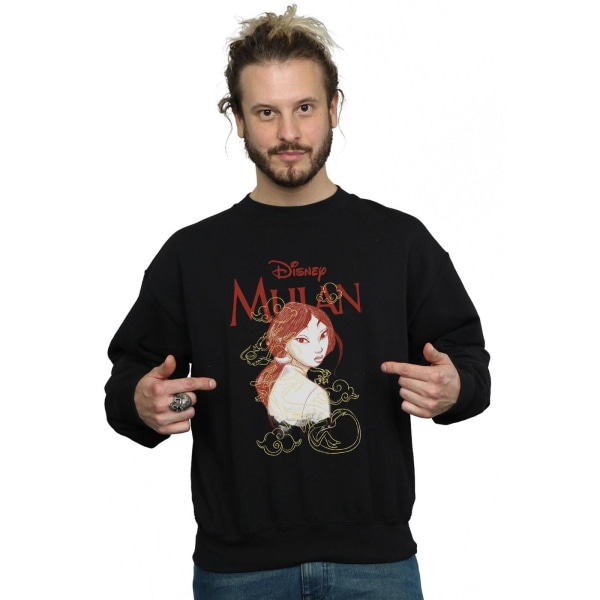 Disney Mens Mulan Dragon Sketch Sweatshirt 3XL Svart Black 3XL