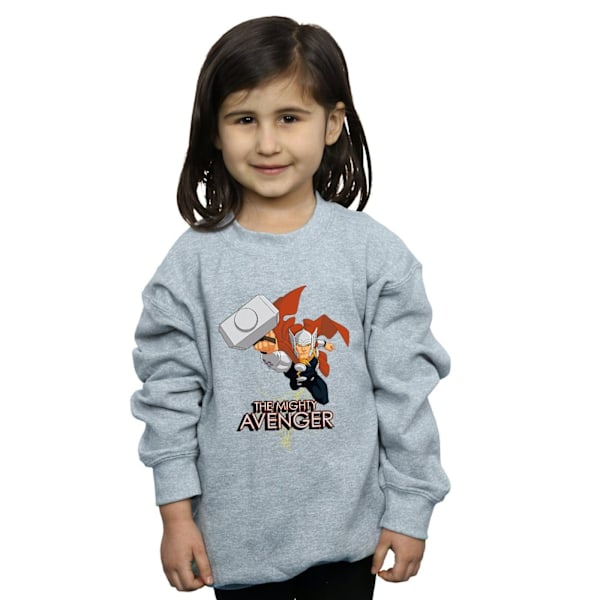 Marvel Girls Thor The Mighty Avenger Sweatshirt 5-6 år Sport Sports Grey 5-6 Years