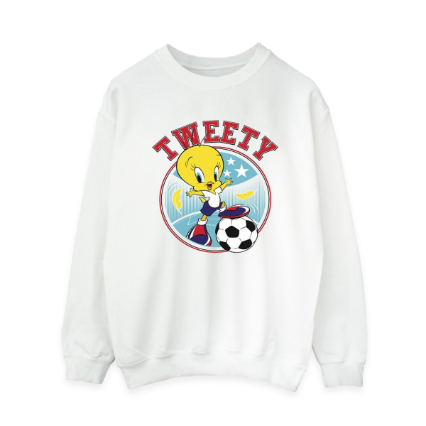 Looney Tunes Dam/Dam Tweety Football Circle Sweatshirt XX White XXL