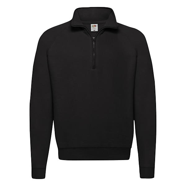 Fruit of the Loom Classic 80/20 Zip Neck Sweatshirt för män M Svart Black M