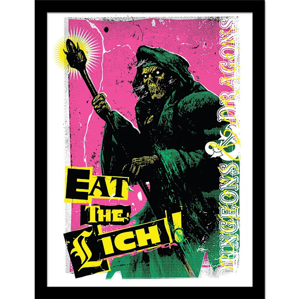 Dungeons & Dragons Eat The Lich inramad affisch 40cm x 30cm Multi Multicoloured 40cm x 30cm