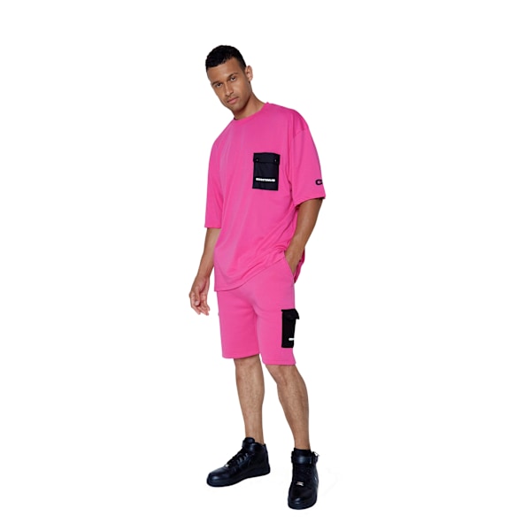 Hype Unisex Adult Continu8 Cargo Pocket Boxy T-Shirt XL Rosa Pink XL