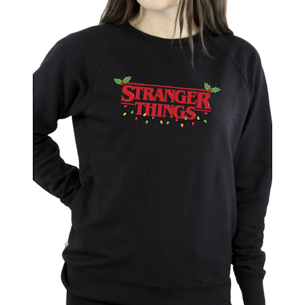 Netflix Dam/Damer Stranger Things Julbelysning Sweatshirt Black M