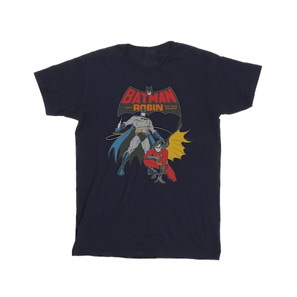 DC Comics Girls Batman And Robin Bomull T-shirt 12-13 År Marinblå Navy Blue 12-13 Years