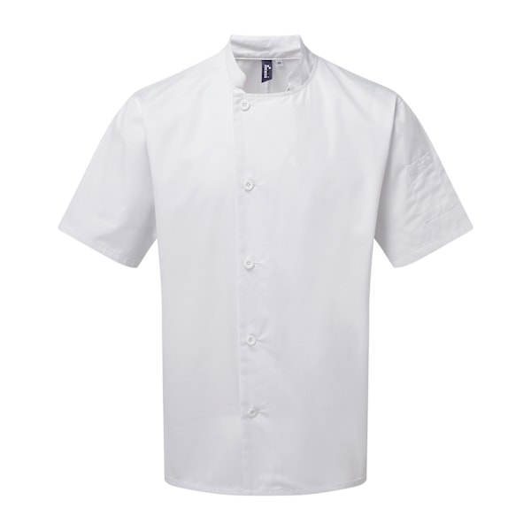 Premier Unisex Essential kortärmad kockjacka 4XL Vit White 4XL