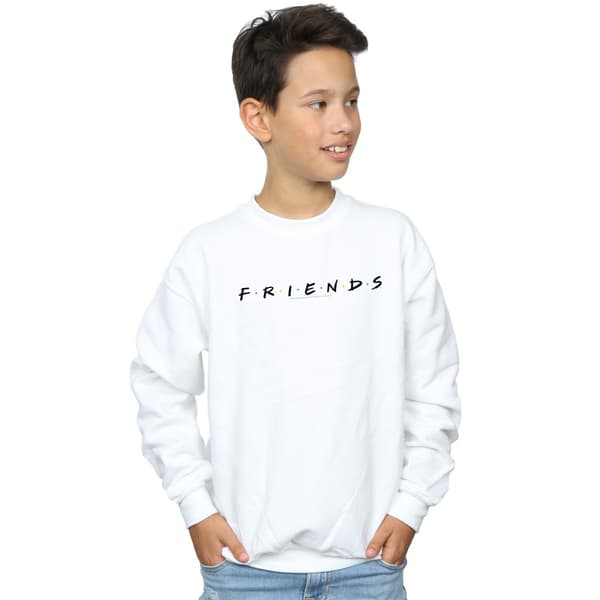 Friends Pojkar Text Logotyp Tröja 9-11 År Vit White 9-11 Years