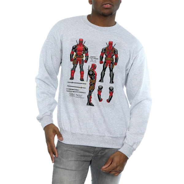 Marvel Deadpool Actionfigur Planer Sweatshirt 3XL Sport Sports Grey 3XL