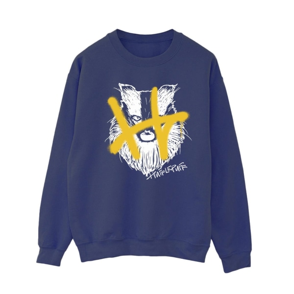 Harry Potter Dam/Dam Hufflepuff Pop Spray Sweatshirt L Na Navy Blue L