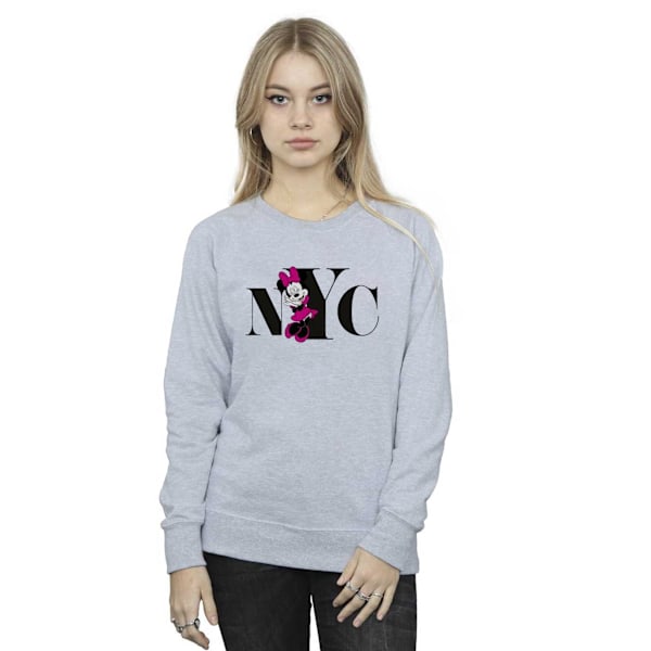 Disney Dam/Kvinnor Minnie Mouse NYC Sweatshirt S Sports Grey Sports Grey S