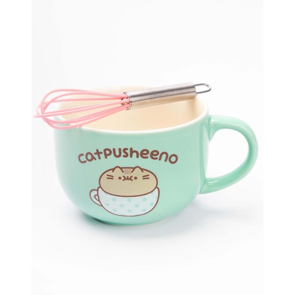 Pusheen Catpusheeno Mugg och Schablon Set En Storlek Turkos/Rosa Turquoise/Pink One Size
