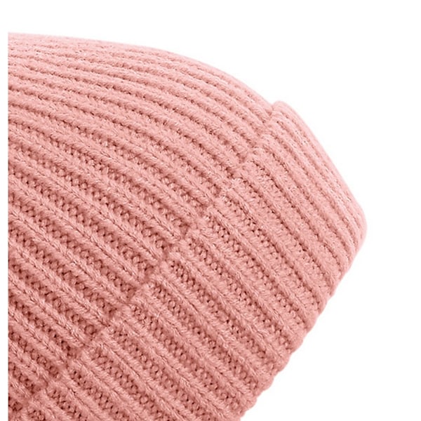 Beechfield Unisex Stickad Ribbstickad Mössa med Tofs One Siz Blush One Size