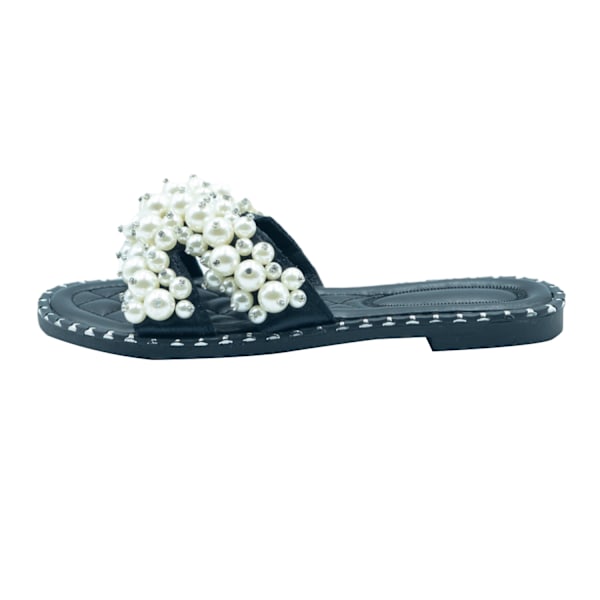 Where's That From Dam/Damer Eve Pearl Platta Häl Sliders 5 UK Black 5 UK