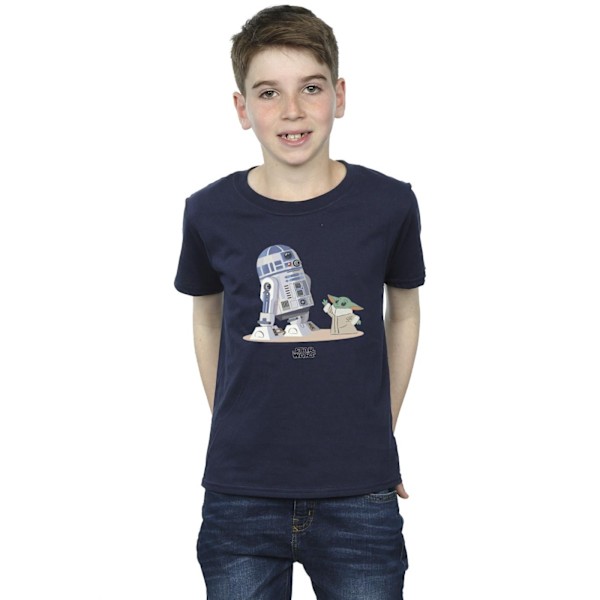 Star Wars Boys The Mandalorian R2D2 och Grogu T-shirt 12-13 år Navy Blue 12-13 Years