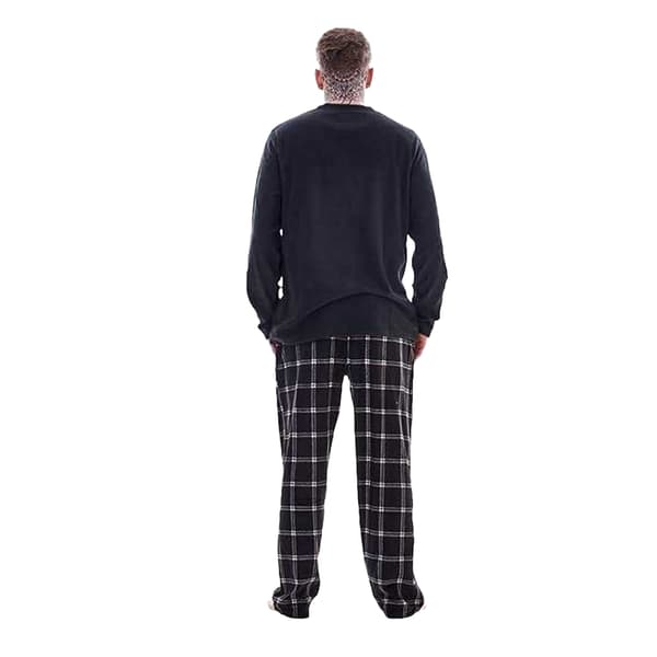Keanu Rutig Microfleece Lång Pyjamas Set Herr L Svart Black L