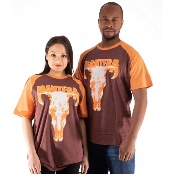 Pantera Unisex Skull Raglan T-Shirt L Brun/Orange Brown/Orange L