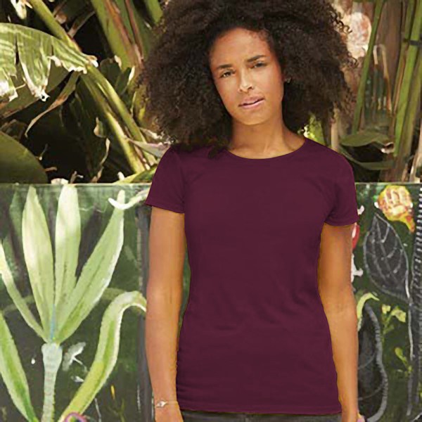 Fruit of the Loom Dam/Dam Lady Fit Kortärmad T-shirt Burgundy 2XL