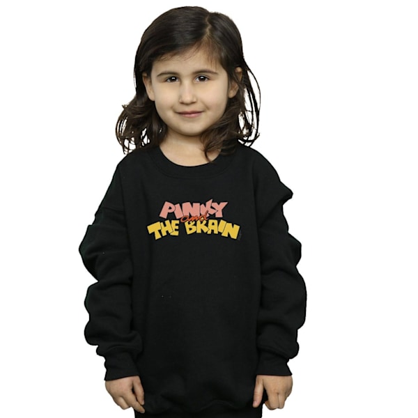 Animaniacs Girls Pinky And The Brain Logo Sweatshirt 9-11 År Black 9-11 Years