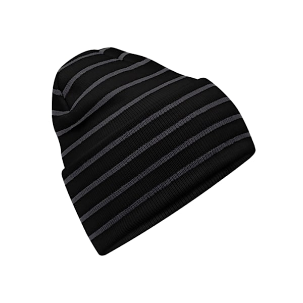 Beechfield Unisex Vuxen Original Randig Djup Manschett Mössa En Storlek Black/Graphite Grey One Size