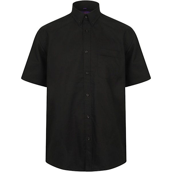 Henbury herr wicking kortärmad arbetsskjorta 3XL svart Black 3XL