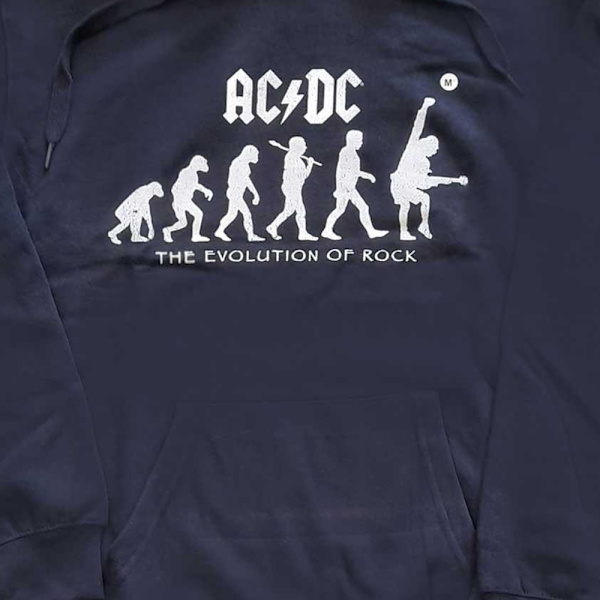 AC/DC Unisex Vuxen The Evolution of Rock Pullover Hoodie XL Nav Navy Blue XL