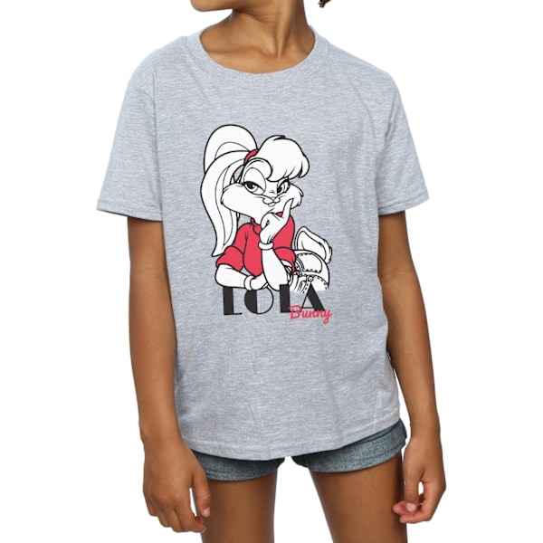 Looney Tunes Girls Lola Bunny Bomull T-shirt 7-8 År Sport Grå Sports Grey 7-8 Years