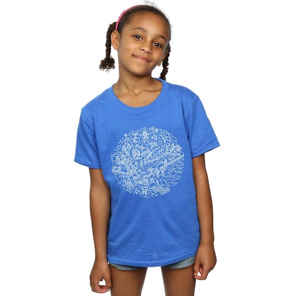 Star Wars flickor jul Dödsstjärnan bomull T-shirt 5-6 år R Royal Blue 5-6 Years