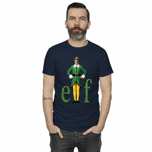 Elf Herr Buddy Logotyp T-shirt XXL Marinblå Navy Blue XXL