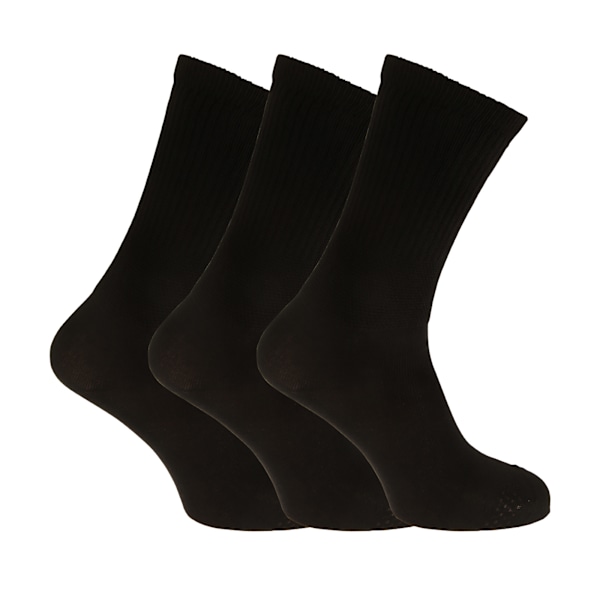 Womens/Ladies Extra Wide Comfort Fit Diabetic Socks (3 Par) Black UK 4-8, EUR 37-42