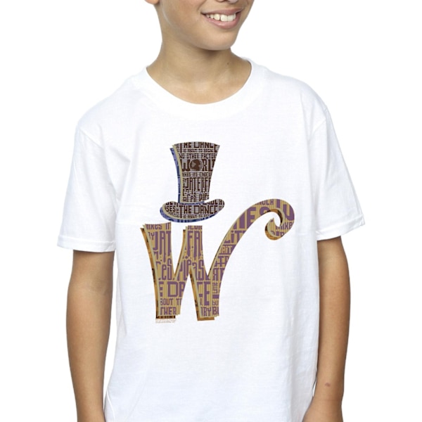 Willy Wonka Boys W Logo Hat T-Shirt 12-13 år Vit White 12-13 Years