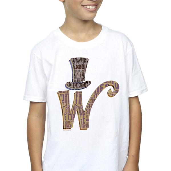 Willy Wonka Boys W Logo Hat T-Shirt 7-8 år Vit White 7-8 Years