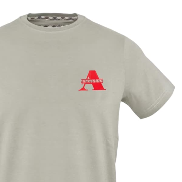 Aquascutum Herr Broderad Logotyp T-shirt S Grå Grey S