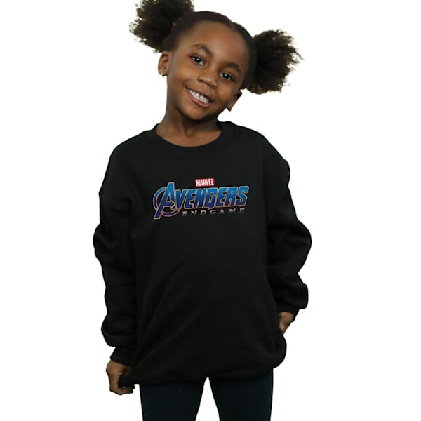 Marvel Girls Avengers Endgame Logo Sweatshirt 9-11 år Svart Black 9-11 Years