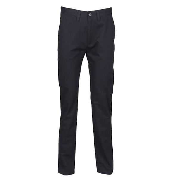 Henbury Dam/Damer 65/35 Plattfrontade Slim Fit Chino Arbetsbyxor Extra Large x Lång Marinblå. Navy Extra Large x Long