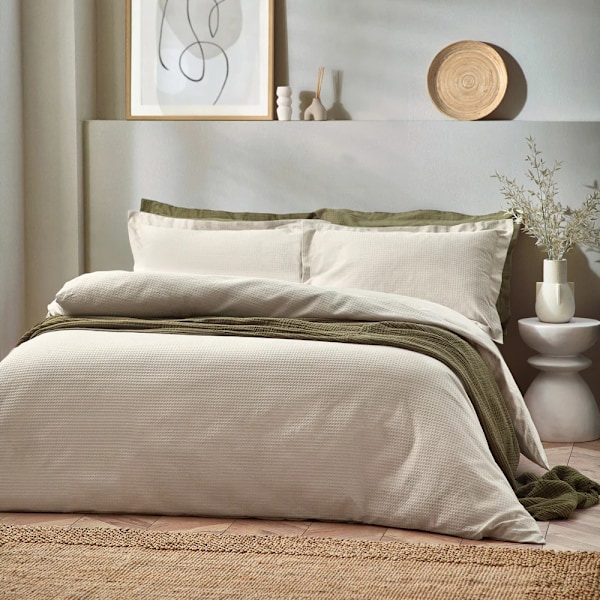 Yard Waffle Textured Duvet Cover Set King Linen Linen King