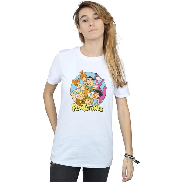 The Flintstones Dam/Damer Grupp Cirkel Bomull Boyfriend T-Shirt 3XL Vit White 3XL