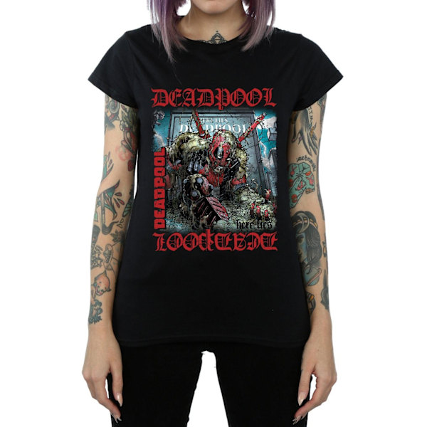 Marvel Dam/Damer Deadpool Here Lies Deadpool Bomull T-shirt Black M