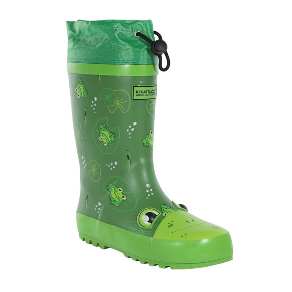 Regatta Barn/Barn Mudplay Jnr Frog Square Wellington Boots Frog Green 11 UK Child