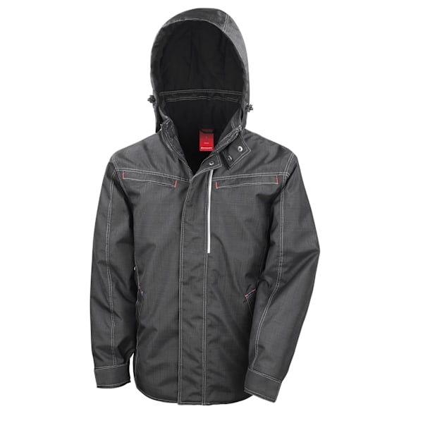WORK-GUARD by Result Unisex Vuxen Texturerad Denimjacka 4XL Svart Black 4XL