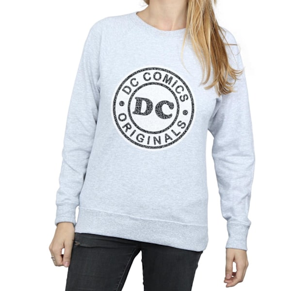 DC Comics Dam/Kvinnor DC Originals Crackle Logo Sweatshirt M Heather Grey M