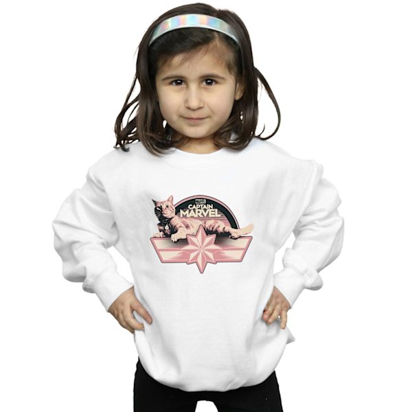 Marvel Girls Captain Marvel Chillin Goose Sweatshirt 7-8 år White 7-8 Years