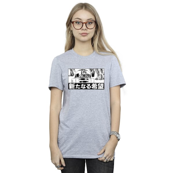 Star Wars Dam/Damer R2D2 Japansk Bomull Boyfriend T-shirt Sports Grey XXL