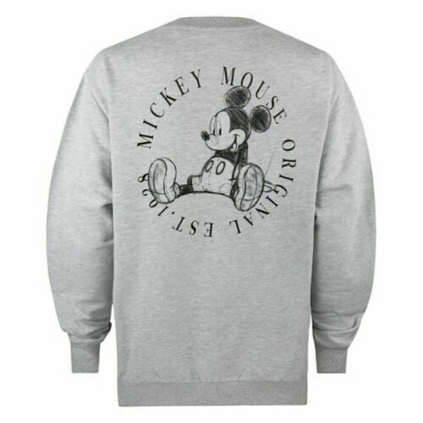 Disney Dam/Kvinnor Original Est. 1928 Mickey Mouse Sweatshirt Sports Grey M