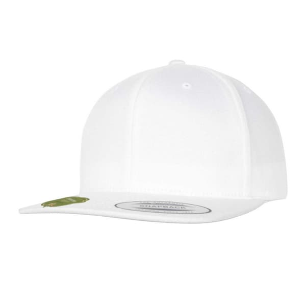 Flexfit Snapback-keps i ekologisk bomull, en storlek, vit White One Size