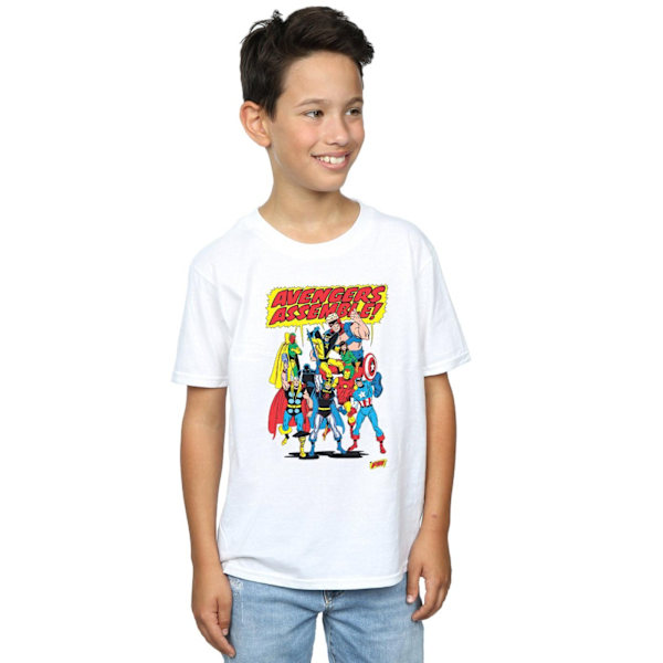 Marvel Comics Boys Avengers Assemble T-Shirt 7-8 år Vit White 7-8 Years