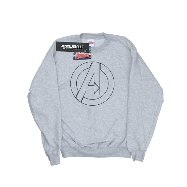 Marvel Womens/Ladies Avengers Assemble A Logo Outline Sweatshirt Heather Grey S