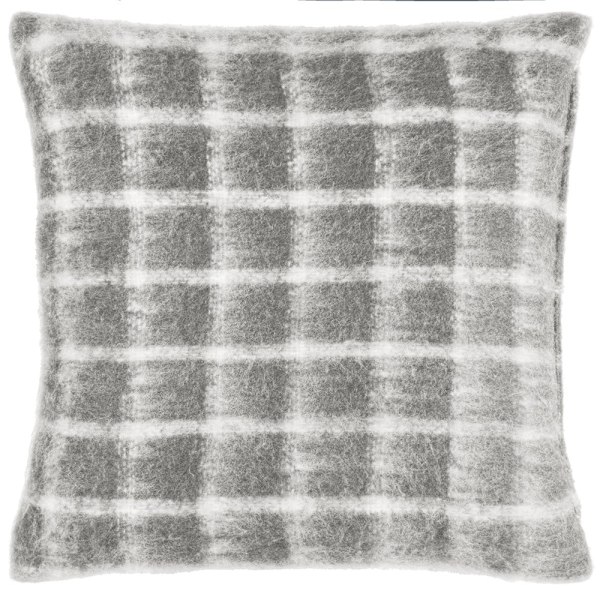 Yard Yarrow Faux Mohair Rutig Kuddfodral 45cm x 45cm Flint Flint Grey 45cm x 45cm