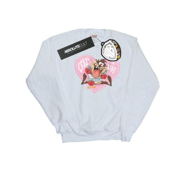 Looney Tunes Mens Taz Valentine´s Day Crazy In Love Sweatshirt White 5XL